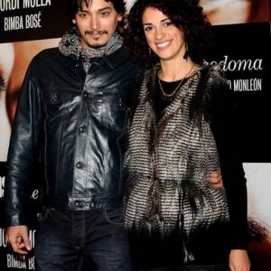 Spanish young actors Enrique Alcides and Ruth Gabriel attend the El Consul de Sodoma premiere at Palafox cinema on December 17, 2009.