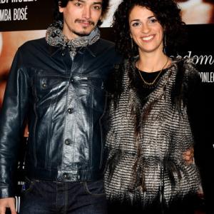 Spanish actors Enrique Alcides (L) and Ruth Gabriel attend the El Consul de Sodoma premiere at Palafox cinema on December 17, 2009