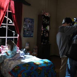 On set for Under The Bed
