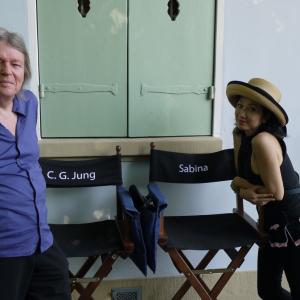 Tiana Alexandra with Oscar Winner Christpher Hampton in A Dangerous Method's shooting day..