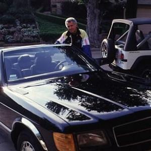 Jed Allan with his 1991 Mercedes convertible