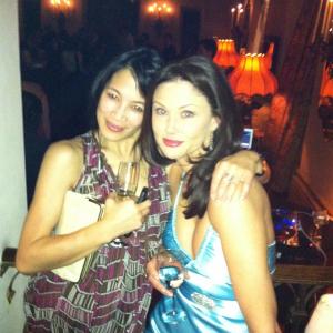 Actresses Eugenia Yuan and Hope Allen at the Weinstein's AfterParty at Chateau Marmont following the 2011 Oscars.
