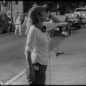 Director Mairzee Almas on the set of Being Human Montreal 2012