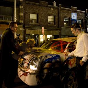Still of Mathieu Amalric and Robert Pattinson in Kosmopolis 2012