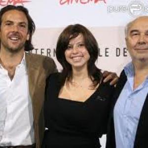 Marco Amenta left with Gerard Jugnot right and Veronica DAgostino at the Prmiere of THE SICILIAN GIRL at ROME FILM FESTIVAL