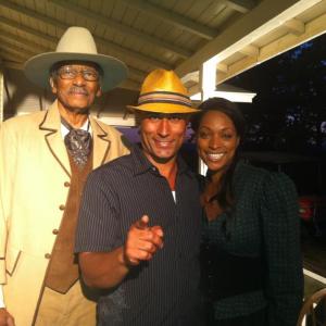 KC Amos working with Dick Anthony Williams and Kallita Smith for the western pilot Shadow Hills