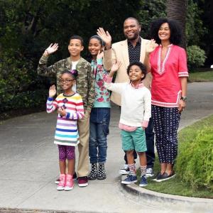 Still of Anthony Anderson Tracee Ellis Ross Yara Shahidi Marcus Scribner Miles Brown and Marsai Martin in Blackish 2014