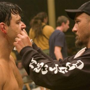 David Leroy Anderson in the ring with Russell Crowe as Jim Braddock in Cinderella Man