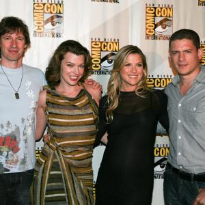 Milla Jovovich, Ali Larter, Paul W.S. Anderson and Wentworth Miller at event of Absoliutus blogis: pomirtinis gyvenimas (2010)