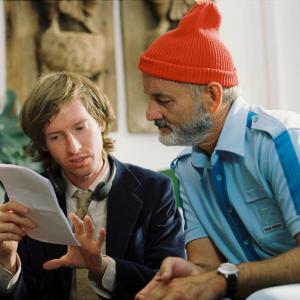 Still of Bill Murray and Wes Anderson in The Life Aquatic with Steve Zissou 2004