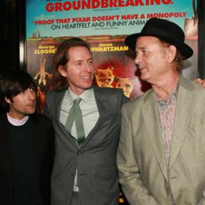 Bill Murray, Jason Schwartzman and Wes Anderson at event of Fantastic Mr. Fox (2009)