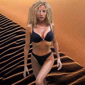 Suzette Andrea 2003 calendar photo month of August Sand dune 1998 by M A Felton
