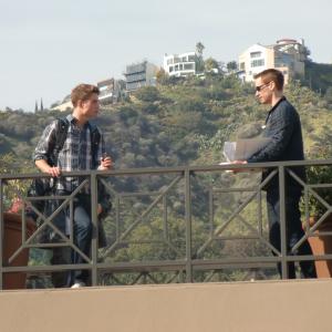 Matthew Ludwinski Adam and director Casper Andreas on the set of Going Down in LALA Land 2011