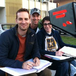 Director Casper Andreas with David Frdmar and Laura Salomon on the set of Going Down in LALA Land 2011