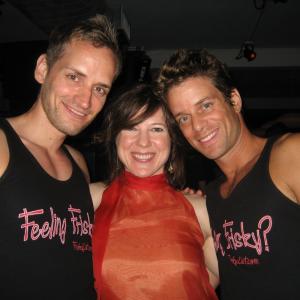 Director Casper Andreas with stars Virginia Bryan and Jesse Archer at the DVD release party for 