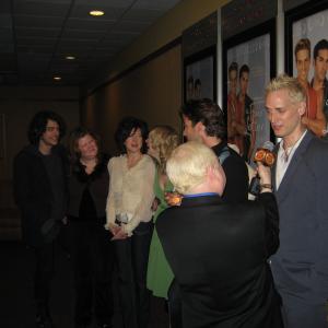 Casper Andreas and cast outside Clearview Cinemas in New York at the theatrical opening of A Four Letter Word March 2008