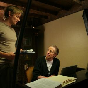 Casper Andreas directing Kevin Kean Murphy on the set of Saying Goodbye 2009