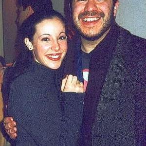 English actress Kate Johnson and Carlos Antonio at the cast party for their production of The Tempest at the Millfied Playhouse in London 1998