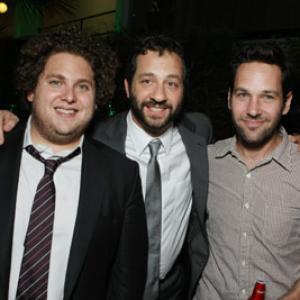 Judd Apatow Paul Rudd and Jonah Hill at event of Superbad 2007