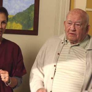 with Ed Asner of the set of 