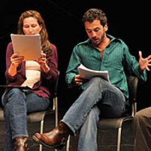 Ana Gasteyer and Michael Aronov in a reading of The Ruined Cast Directed by John Cameron Mitchell