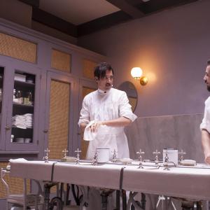 Still of Michael Angarano and Clive Owen in The Knick 2014