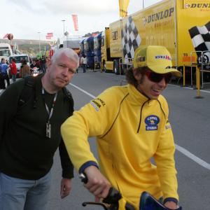 Andy with Multi Moto GP World Champion Valentino Rossi in Italy
