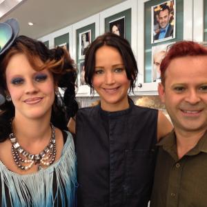 Hunger Games: Catching Fire Set with Bruce Bundy, Jennifer Lawrence