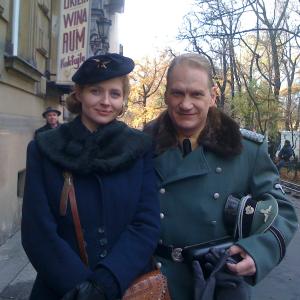 together with Urszula Grabowska on the set of Joanna