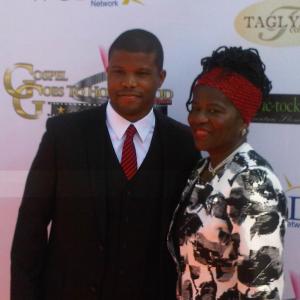 Sharif Atkins with his lovely mother Rev Jacqueline Atkins JD at the Gospel Goes to Hollywood Luncheon PreOscars 2012