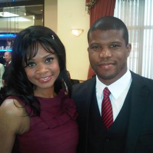 Sharif Atkins with Kimberly Elise at the Gospel Goes to Hollywood Luncheon PreOscars 2012