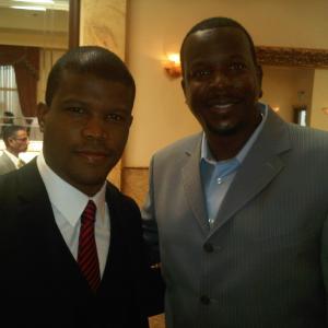Sharif Atkins with Bentley Kyle Evans at the Gospel Goes to Hollywood Luncheon PreOscars 2012