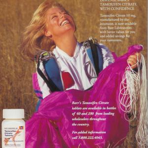 Always courageous, as a model in this print ad, Libby risks it all in support of a cure for cancer for women.