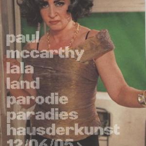 Cover of Munich Germany art brochure for Paul McCarthys installation lala and ParodyParadise