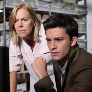Still of Jonathan Bailey and Carolyn Pickles in Broadchurch 2013