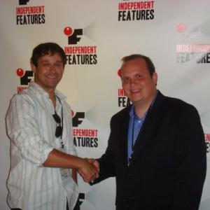 Nick Bailey with Don Crislip celebrating the success of Tomorrow For a Dollar at the 2008 Independent Features Film Festival