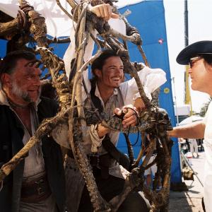 Still of David Bailie Orlando Bloom and Gore Verbinski in Pirates of the Caribbean Dead Mans Chest 2006