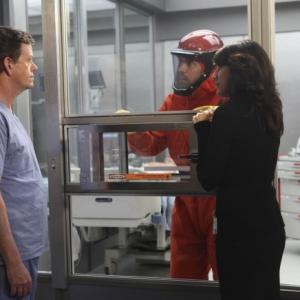 Still of Dylan Baker Lisa Edelstein and Hugh Laurie in House MD 2004