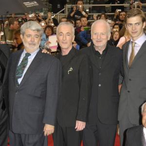 George Lucas, Ewan McGregor, Anthony Daniels, Ian McDiarmid, Kenny Baker, Hayden Christensen