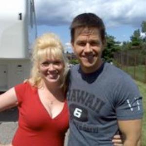 with Mark Wahlberg filming The Fighter