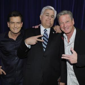 Jay Leno with Charlie Sheen and his Publicist Jeff Ballard at The Tonight Show with Jay Leno