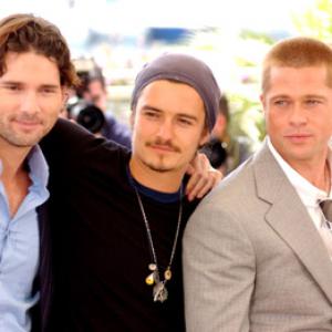 Brad Pitt Eric Bana and Orlando Bloom at event of Troy 2004