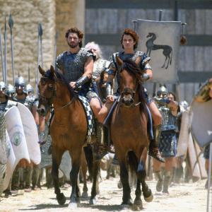 Still of Eric Bana and Orlando Bloom in Troy 2004