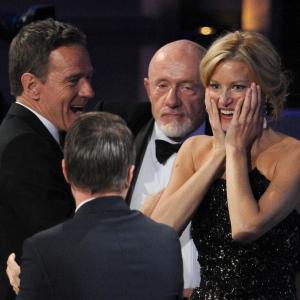 Jonathan Banks Bryan Cranston Anna Gunn and Aaron Paul at event of The 65th Primetime Emmy Awards 2013
