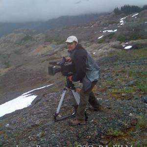 Above glacier on documentary shoot at 1800 meters