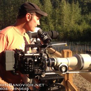 Self Shooting Producer/Director with small crew on wildlife documentary with my F55 and custom 600m on top of my gear head.