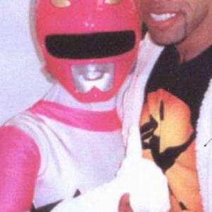 Melissa Barker as Lost Galaxy Pink Ranger with longtime boyfriend Erik Betts