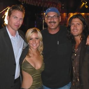 Brody Hutzler, Kristin Cavallari, J.J. Barmettler and Bret Roberts on the set of Beach Kings (Green Flash)
