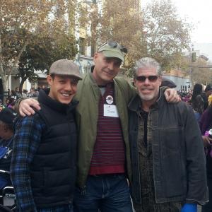 Thanksgiving downtown LA Mission JJ with Ron Perlman and Theo Rossi