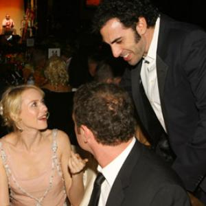 Liev Schreiber, Sacha Baron Cohen and Naomi Watts